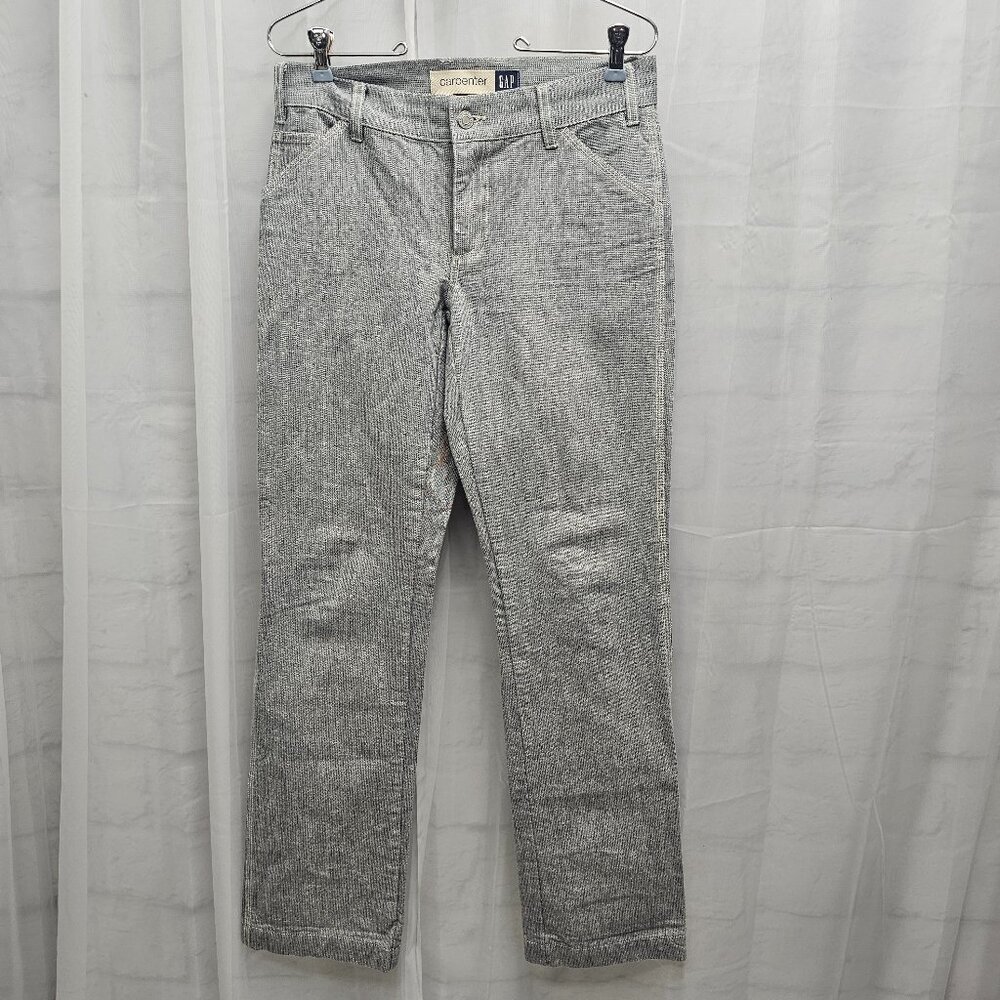 Vintage Gap Carpenter Jeans Denim Blue Striped Railroad Straight Leg 4